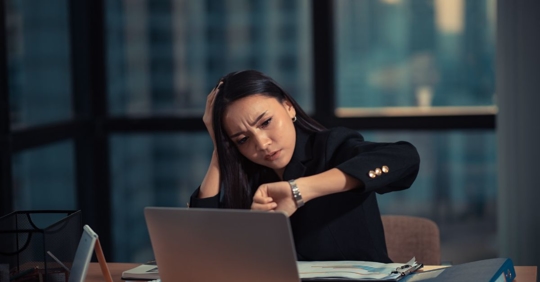 woman working overtime